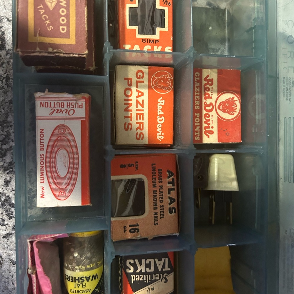 Vintage Hardware Collection with Red and Orange Accents